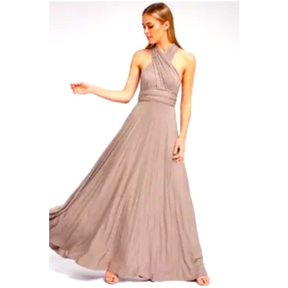 Champagne Convertible Wrap Dress Size Medium Voted Number 1 Dress on Earth - Picture 7 of 15